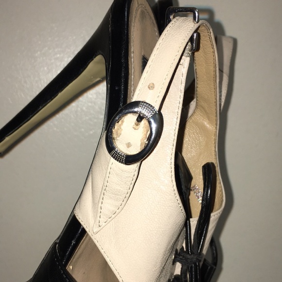 Basconi vintage tuxedo peep toe slingback - Picture 3 of 8